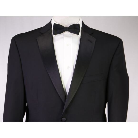 Calvin Klein Black Formal Tuxedo 2-Btn Wool Suit Blazer and Pants 42S - Picture 3 of 10